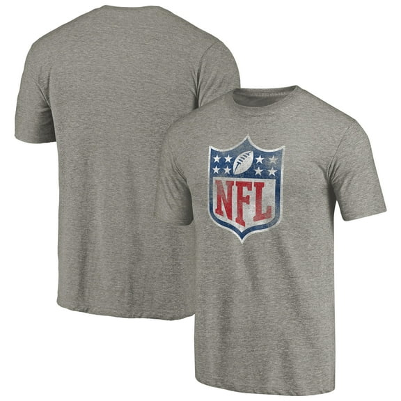 Men's Gray NFL Shield Distressed Team Primary Logo Tri-Blend Raglan T-shirt