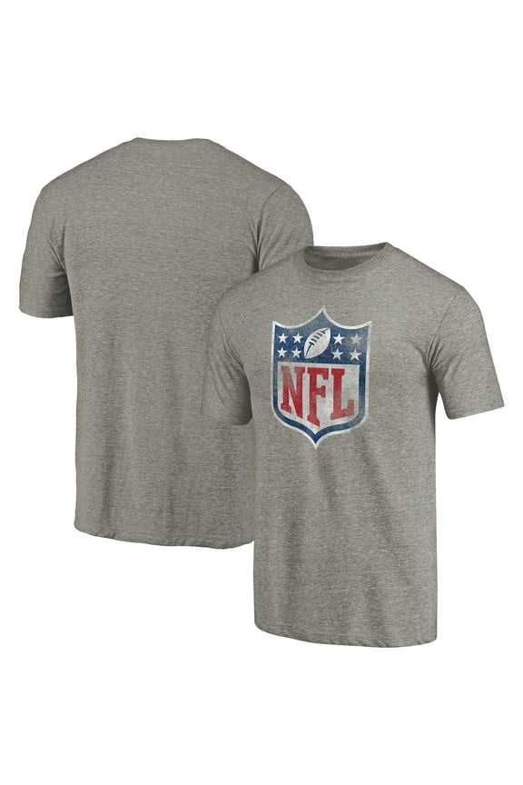 Men's Gray NFL Shield Distressed Team Primary Logo Tri-Blend Raglan T-shirt