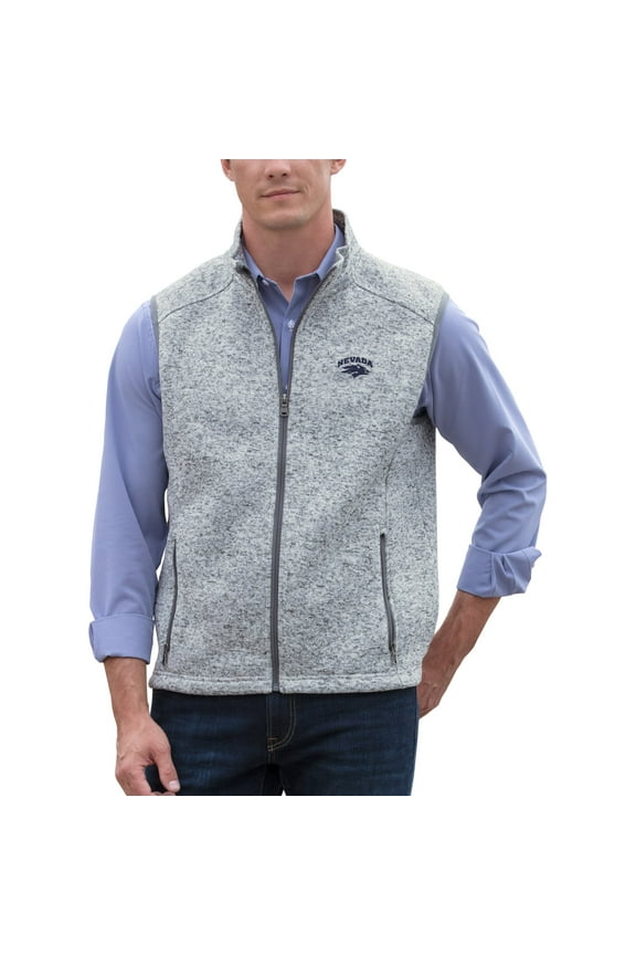 Men's Gray Nevada Wolf Pack Summit Full-Zip Sweater Vest