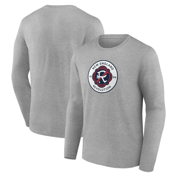 Men's Gray New England Revolution Official Logo Long Sleeve T-Shirt