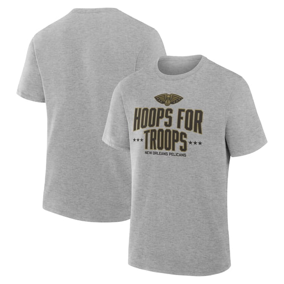 Men's Gray New Orleans Pelicans Hoops For Troops T-Shirt
