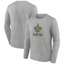 Men's Gray New Orleans Saints Logo Team Lockup Long Sleeve T-Shirt