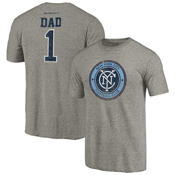 Men's Gray New York City FC Greatest Dad Tri-Blend T-Shirt
