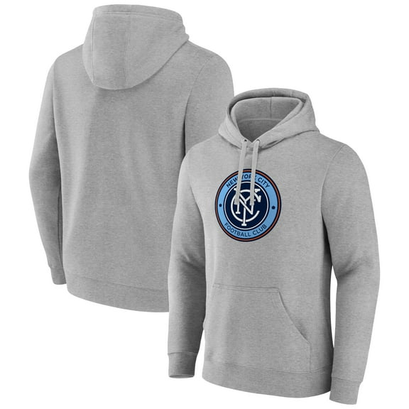 Men's Gray New York City FC Official Logo Pullover Hoodie