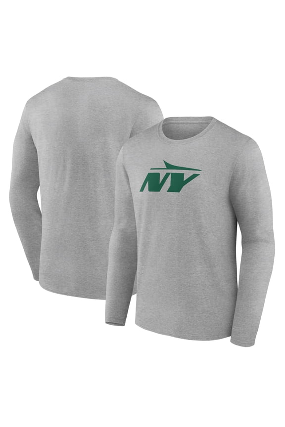 Men's Gray New York Jets Secondary Logo Long Sleeve T-Shirt