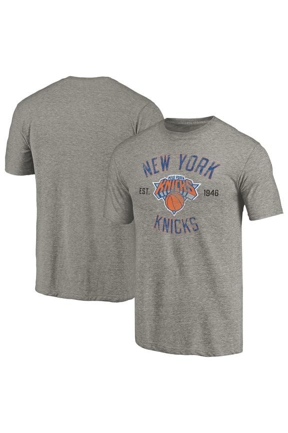Men's Gray New York Knicks Team Heritage Tri-Blend T-Shirt