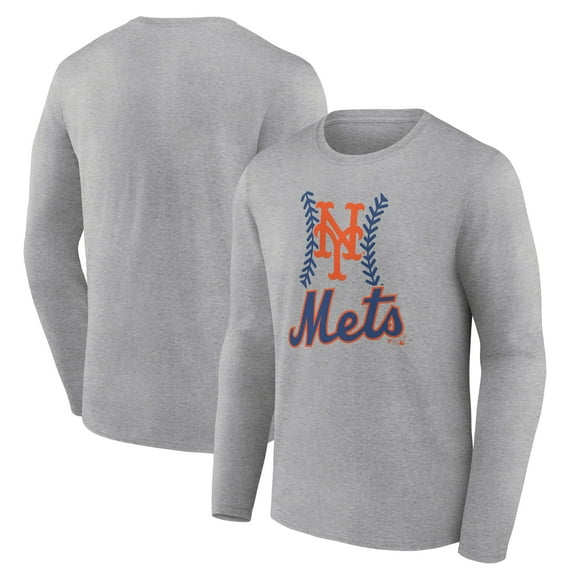 Men's Gray New York Mets Fastball Long Sleeve T-Shirt