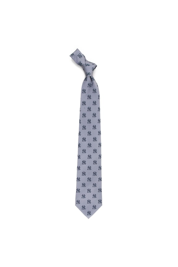 Men's Gray New York Yankees Echo Woven Silk Tie