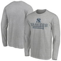 Men's Gray New York Yankees Evanston Stencil Long Sleeve T-Shirt