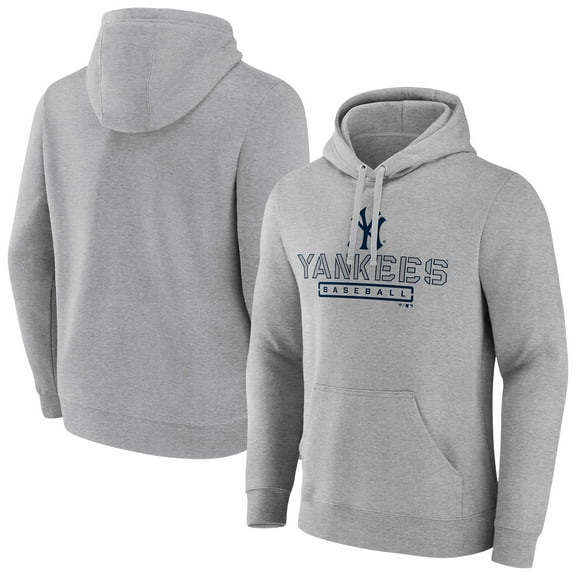 Men's Gray New York Yankees Evanston Stencil Pullover Hoodie
