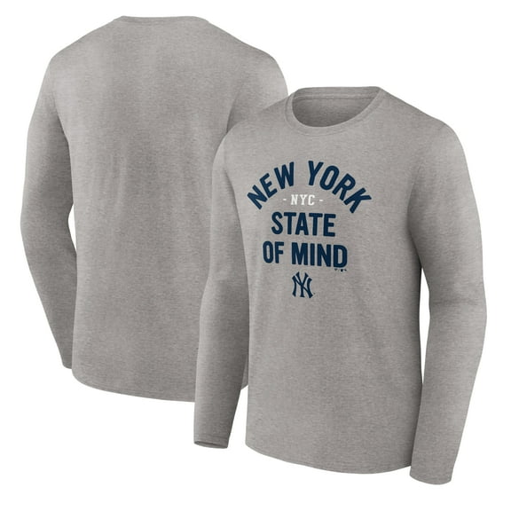 Men's Gray New York Yankees Heater Long Sleeve T-Shirt