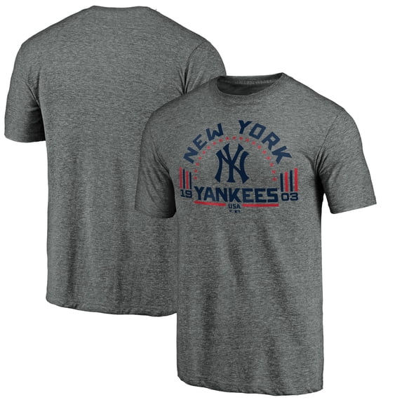 Men's Gray New York Yankees Team Freedom Tri-Blend T-Shirt