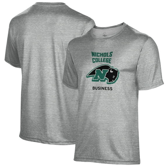 Men's Gray Nichols College Bison Business Name Drop T-Shirt