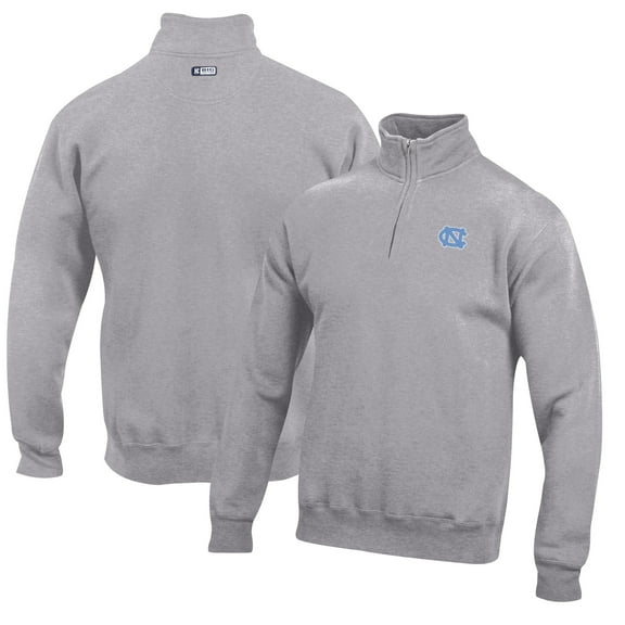 Men's Gray North Carolina Tar Heels Big Cotton Quarter-Zip Pullover Sweatshirt