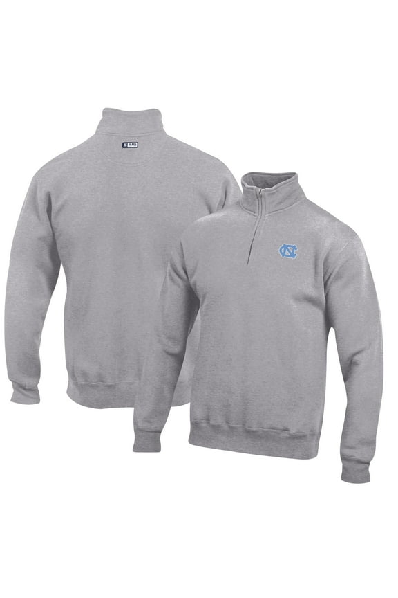 Men's Gray North Carolina Tar Heels Big Cotton Quarter-Zip Pullover Sweatshirt
