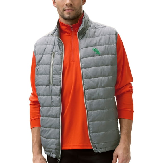 Men's Gray North Texas Mean Green Apex Compressible Quilted Vest
