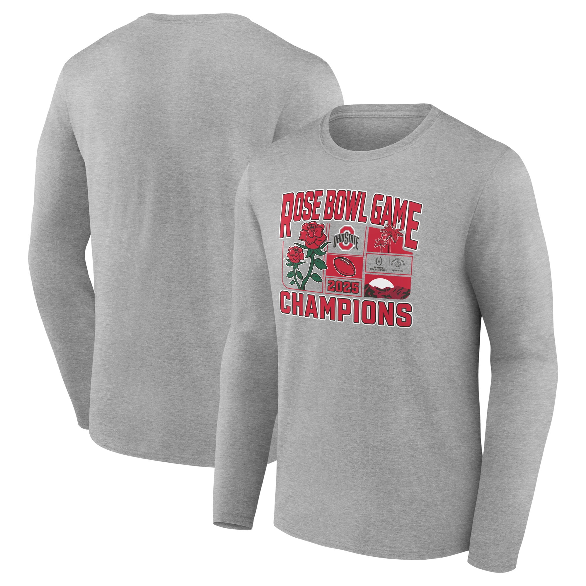 Ohio State Buckeyes Rose Bowl 2024-2025 Long Sleeve T-Shirt – CFP Quarterfinal Fan Apparel