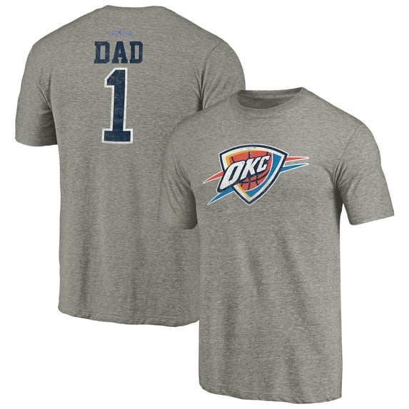 Men's Gray Oklahoma City Thunder Greatest Dad Tri-Blend T-Shirt