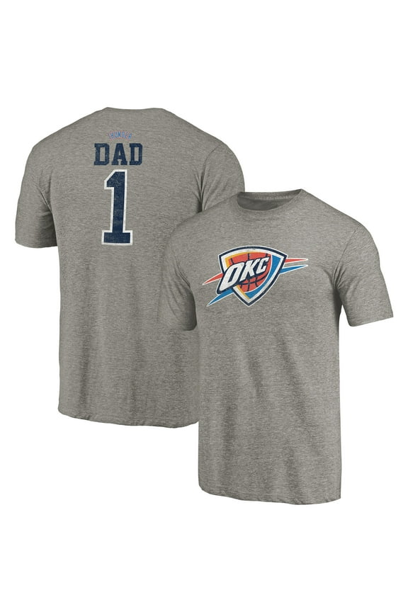 Men's Gray Oklahoma City Thunder Greatest Dad Tri-Blend T-Shirt