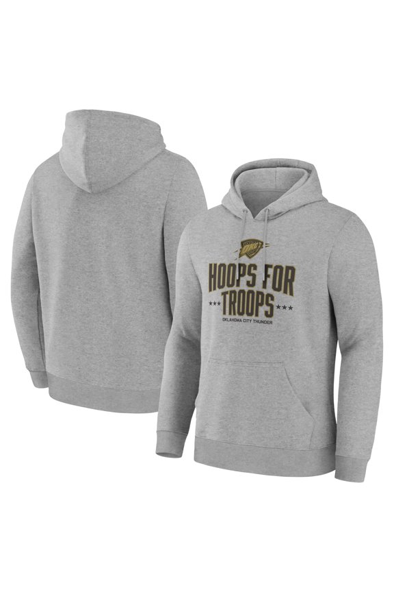 Men's Gray Oklahoma City Thunder Hoops For Troops Hoodie