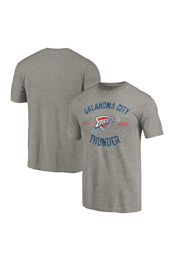 Men's Gray Oklahoma City Thunder Team Heritage Tri-Blend T-Shirt
