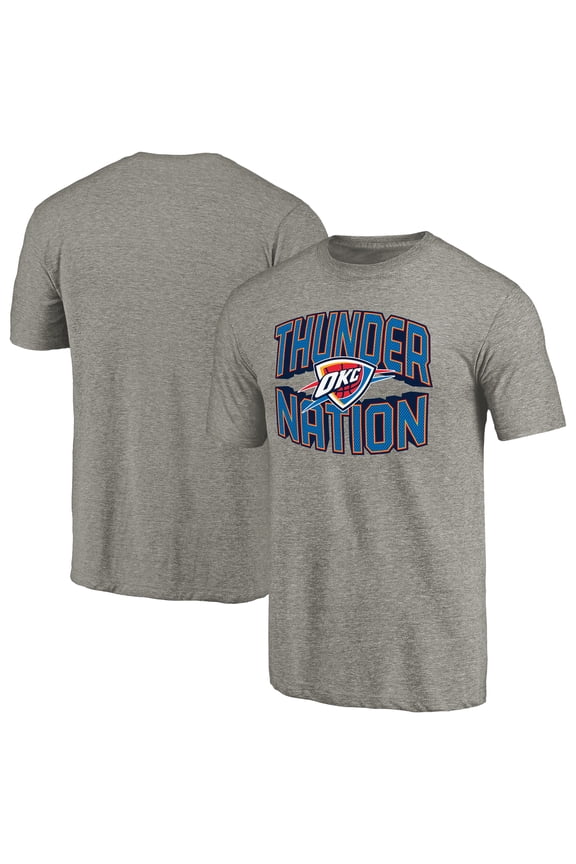 Men's Gray Oklahoma City Thunder Thunder Nation Hometown Collection Tri-Blend T-Shirt