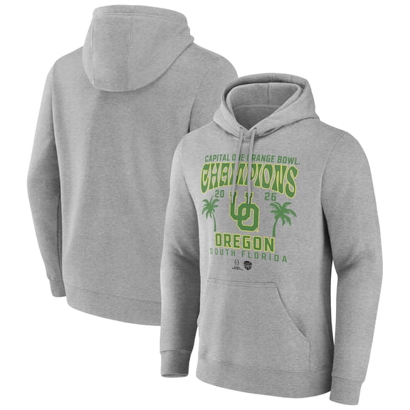 Men's Gray Oregon Ducks College Football Playoff 2026 Orange Bowl Champions Hometown Pride Hoodie