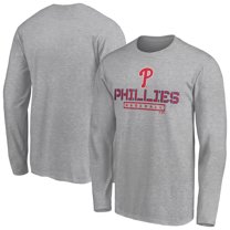 Men's Gray Philadelphia Phillies Evanston Stencil Long Sleeve T-Shirt