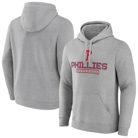 Men's Gray Philadelphia Phillies Evanston Stencil Pullover Hoodie