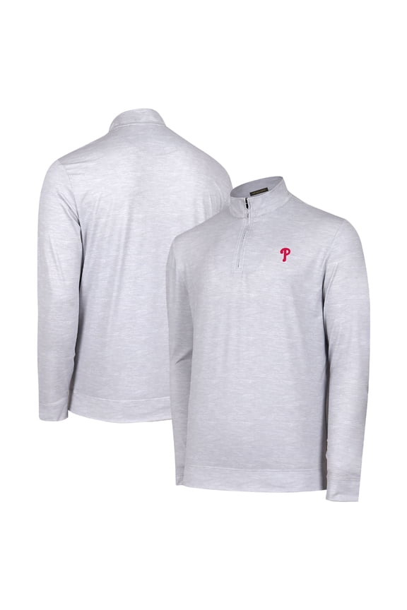 Men's Gray Philadelphia Phillies Sublime Tri-Blend Quarter-Zip Jacket