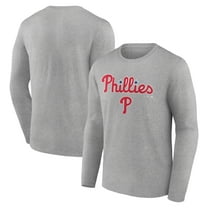 Men's Gray Philadelphia Phillies Team Lockup Long Sleeve T-Shirt