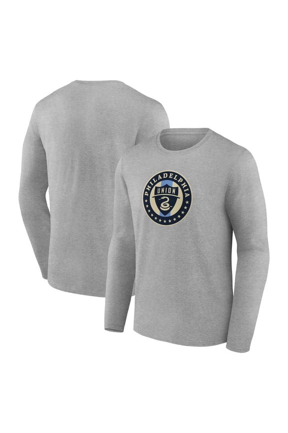 Men's Gray Philadelphia Union Official Logo Long Sleeve T-Shirt