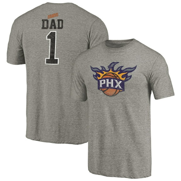 Men's Gray Phoenix Suns Greatest Dad Tri-Blend T-Shirt