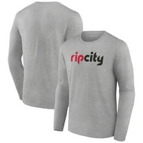 Men's Gray Portland Trail Blazers Alternate Logo Long Sleeve T-Shirt