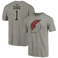 thumbnail image 1 of Men's Gray Portland Trail Blazers Greatest Dad Tri-Blend T-Shirt, 1 of 3