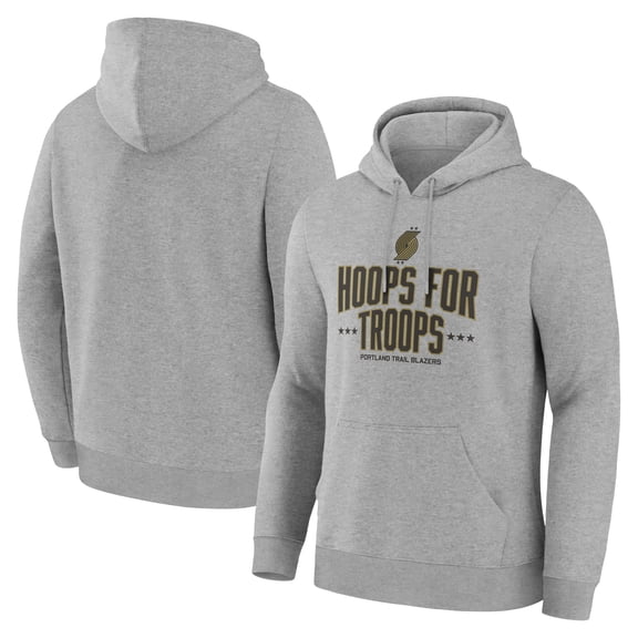 Men's Gray Portland Trail Blazers Hoops For Troops Hoodie