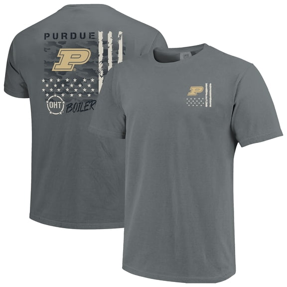 Men's Gray Purdue Boilermakers Comfort Colors OHT Camo Overlay T-Shirt
