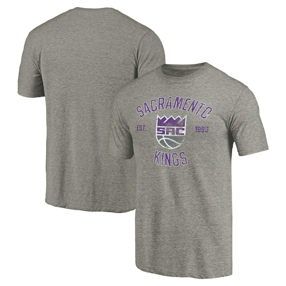 Men's Gray Sacramento Kings Team Heritage Tri-Blend T-Shirt