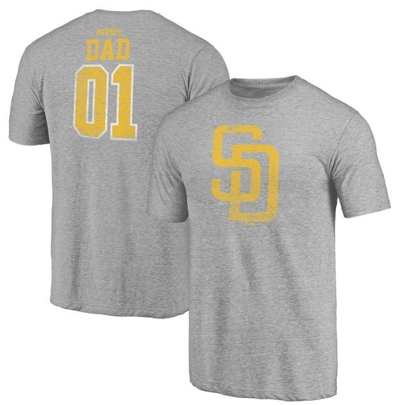 Men's Gray San Diego Padres Father's Day Greatest Dad Tri-Blend T-Shirt