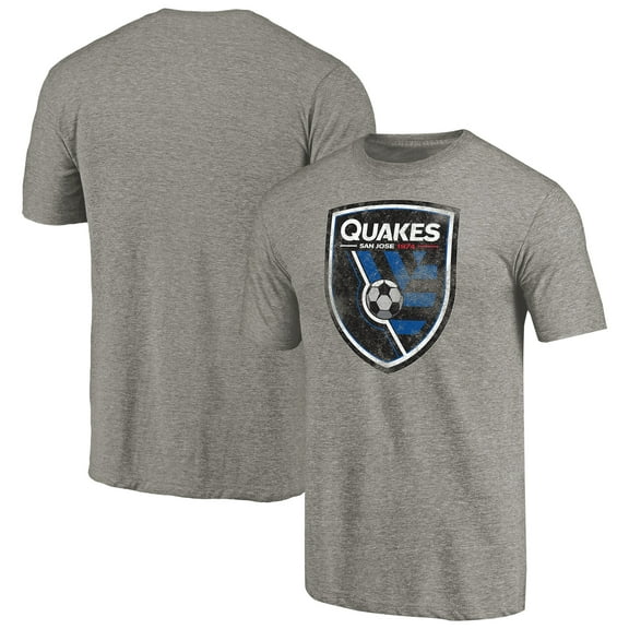 Men's Gray San Jose Earthquakes Distressed Primary Logo Tri-Blend T-Shirt