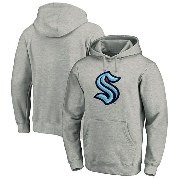 Men's Gray Seattle Kraken Primary Logo Pullover Hoodie