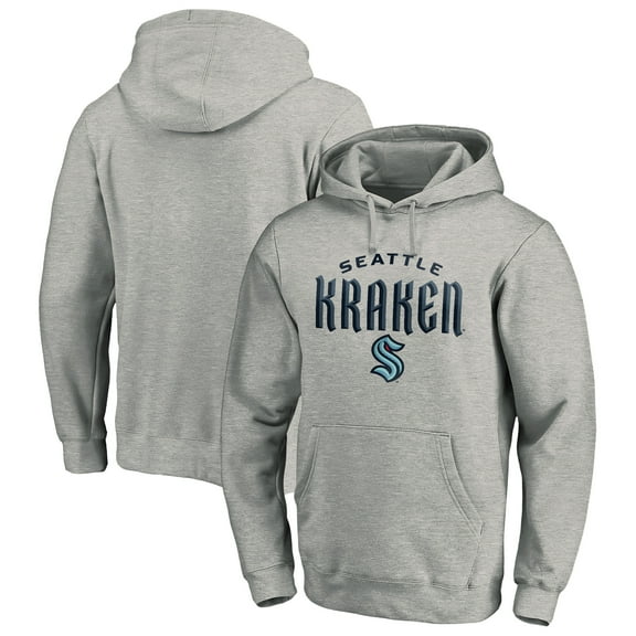 Men's Gray Seattle Kraken Team Lockup Pullover Hoodie