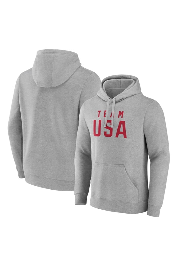 Men's  Gray Team USA 2024 Olympics Primary Logo Pullover Hoodie