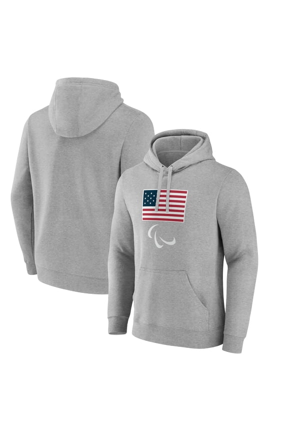 Men's  Gray Team USA 2024 Paralympics Primary Logo Pullover Hoodie