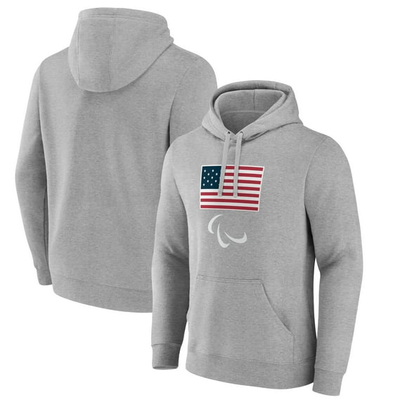 Men's Gray Team USA 2024 Paralympics Primary Logo Pullover Hoodie
