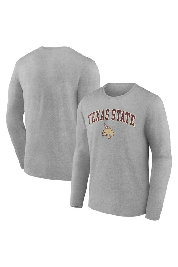 Men's Gray Texas State Bobcats Campus Long Sleeve T-Shirt