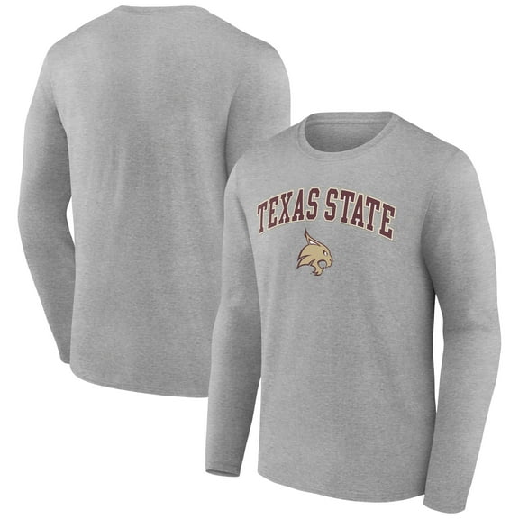 Men's Gray Texas State Bobcats Campus Long Sleeve T-Shirt