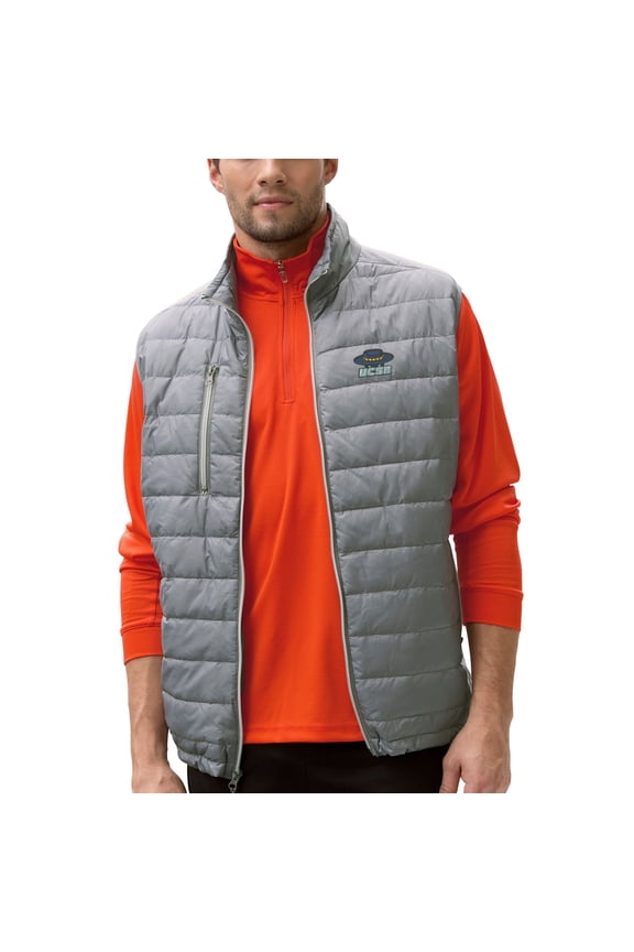 Men's Gray UC Santa Barbara Gauchos Apex Compressible Quilted Vest