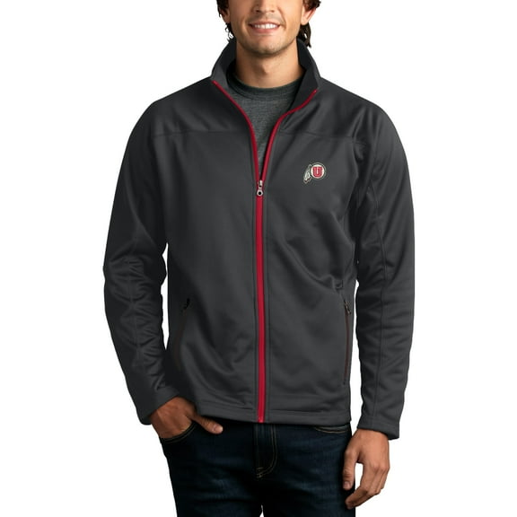 Men's Gray Utah Utes Brushed Back Micro-Fleece Full-Zip Jacket