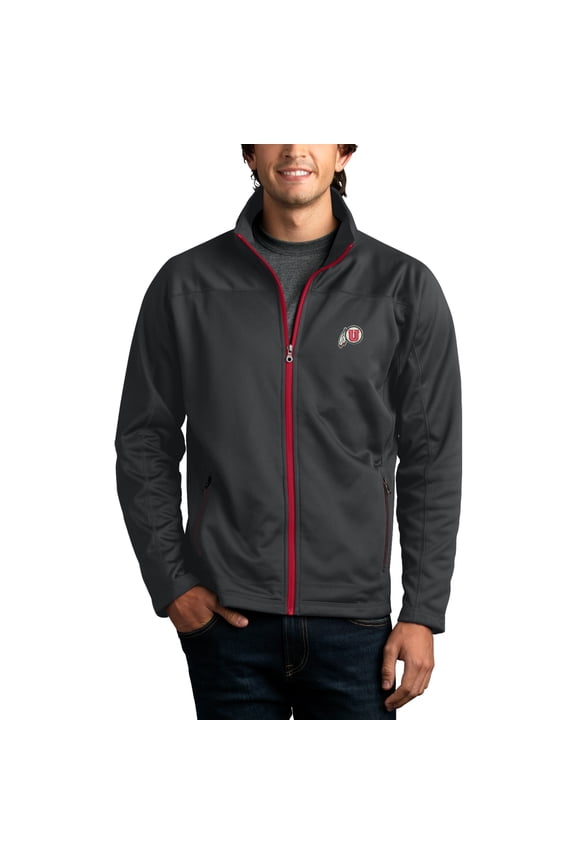 Men's Gray Utah Utes Brushed Back Micro-Fleece Full-Zip Jacket